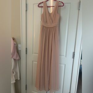Floor length light pink dress